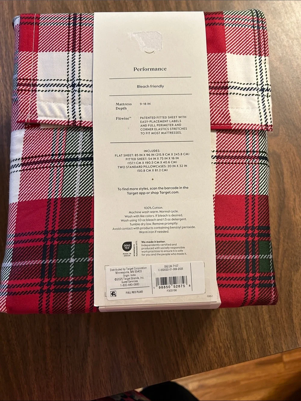Threshold Plaid Performance Sheet Set - Red, White, Black
